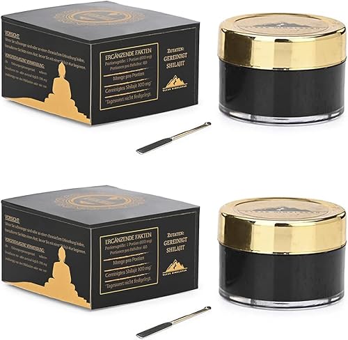 Resina Shilajit del Himalaya, 60 porciones, auténtica fuente 100% natural de ácido fúlvico y oligominerales (0.21 onzas | 2 paquetes) Shilajit de la