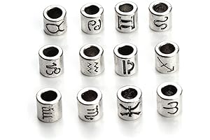 Linsoir Beads: 60 Pcs Antique Silver Tone Dreadlock Charm Bead Set