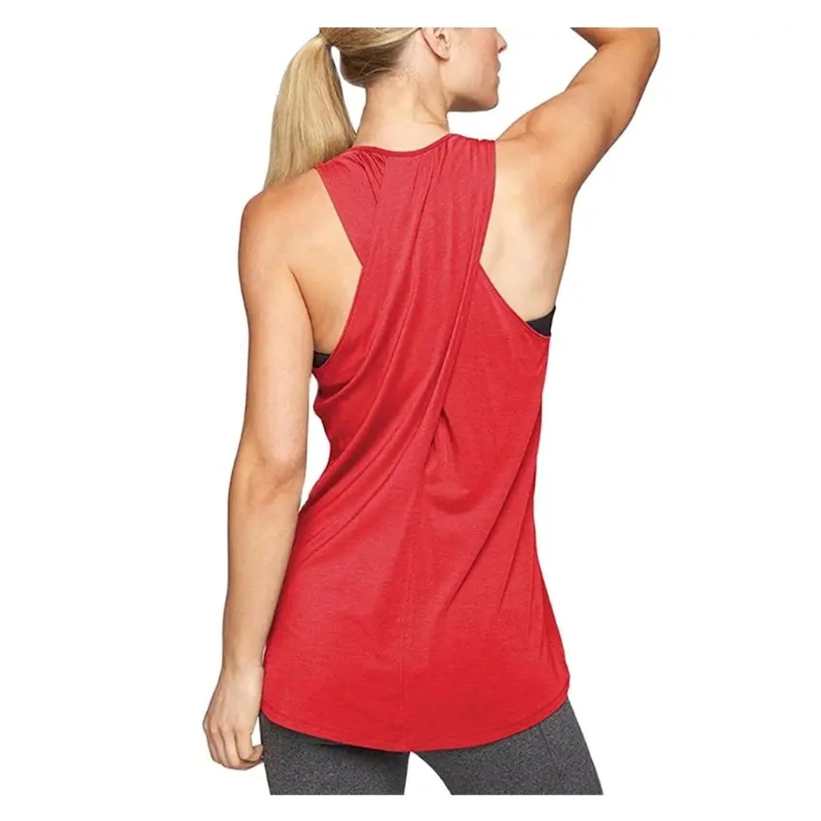 Canotte da Allenamento da Donna Top da Yoga da Donna Gilet Sportivo Sottile e Sciolto T-Shirt Senza Maniche Traspirante Palestra Fitness Camicie da Corsa Canotte Sexy da Ragazza(E,M)