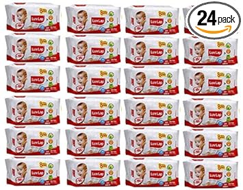 Luvlap Paraben Free Baby Wet Wipes with Aloe Vera - 24 Packs (1728 Wipes + 192 Wipes Free)