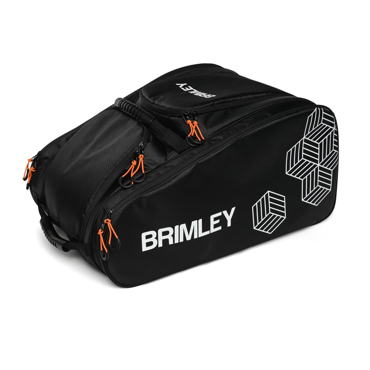 Brimley PRO Padel - Borsa grande padel Schäger per 4 racket, colore nero, scomparto isolato per bevande e cibo, zaino padel con scomparto per scarpe, materiale robusto, cinghie regolabili