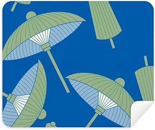 Green Paper Umbrella Cloud Pattern Cleaning Cloth Screen Cleaner 2pcs Suede Fabric
