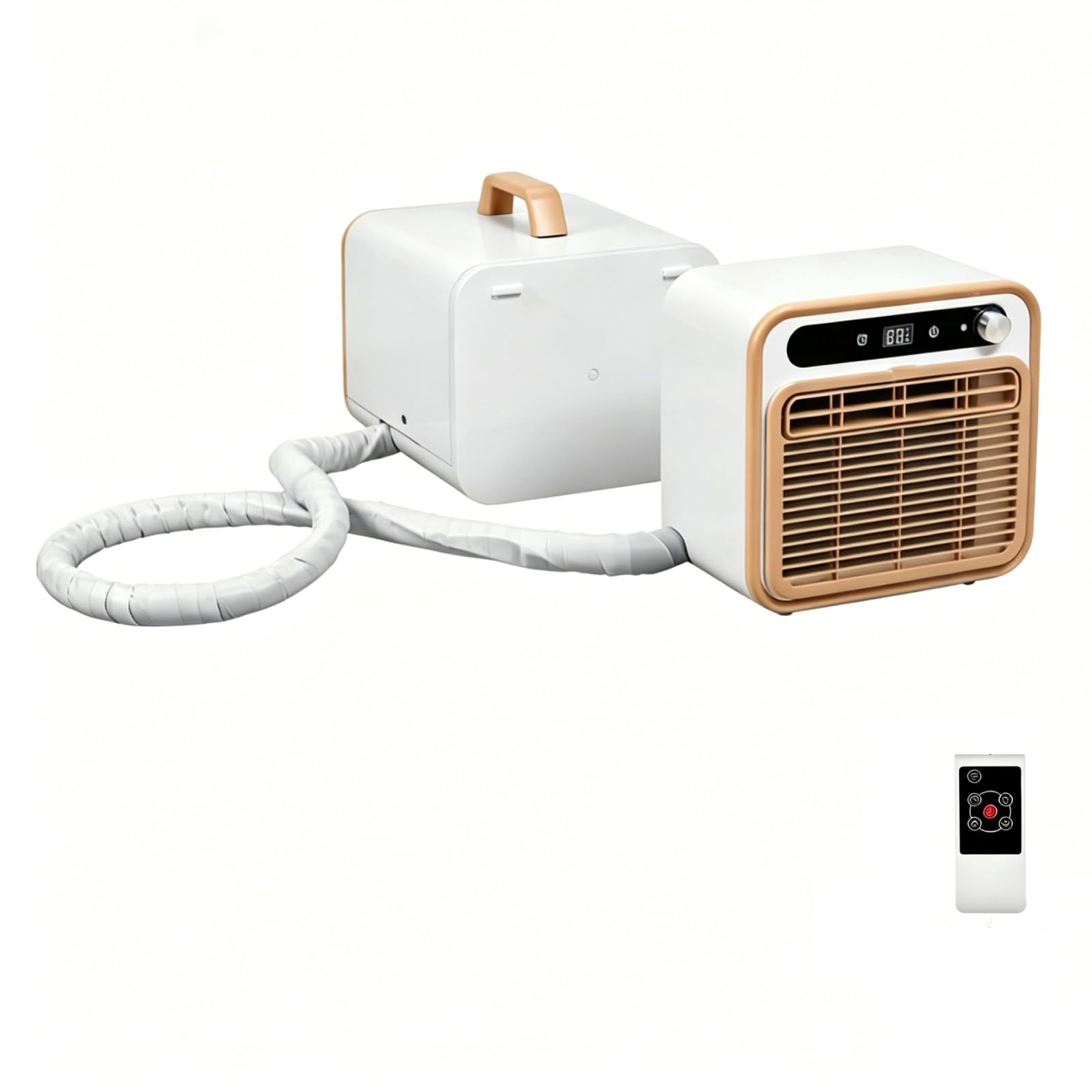 Split Mini Air Conditioner 1500W Przenośna jednostka AC z uchwytem, kompaktowa cicha chłodnica do sypialni RV Camping, inteligentny pilot, 1,5m wąż, zmywalny filtr