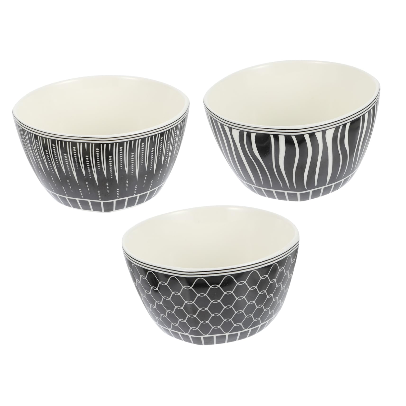 Ciieeo 3Pcs Japanese Style Bowls Home Soup Rice Bowls for Dinnerware and Design for Kitchen and Restaurant Use and Easy to Clean