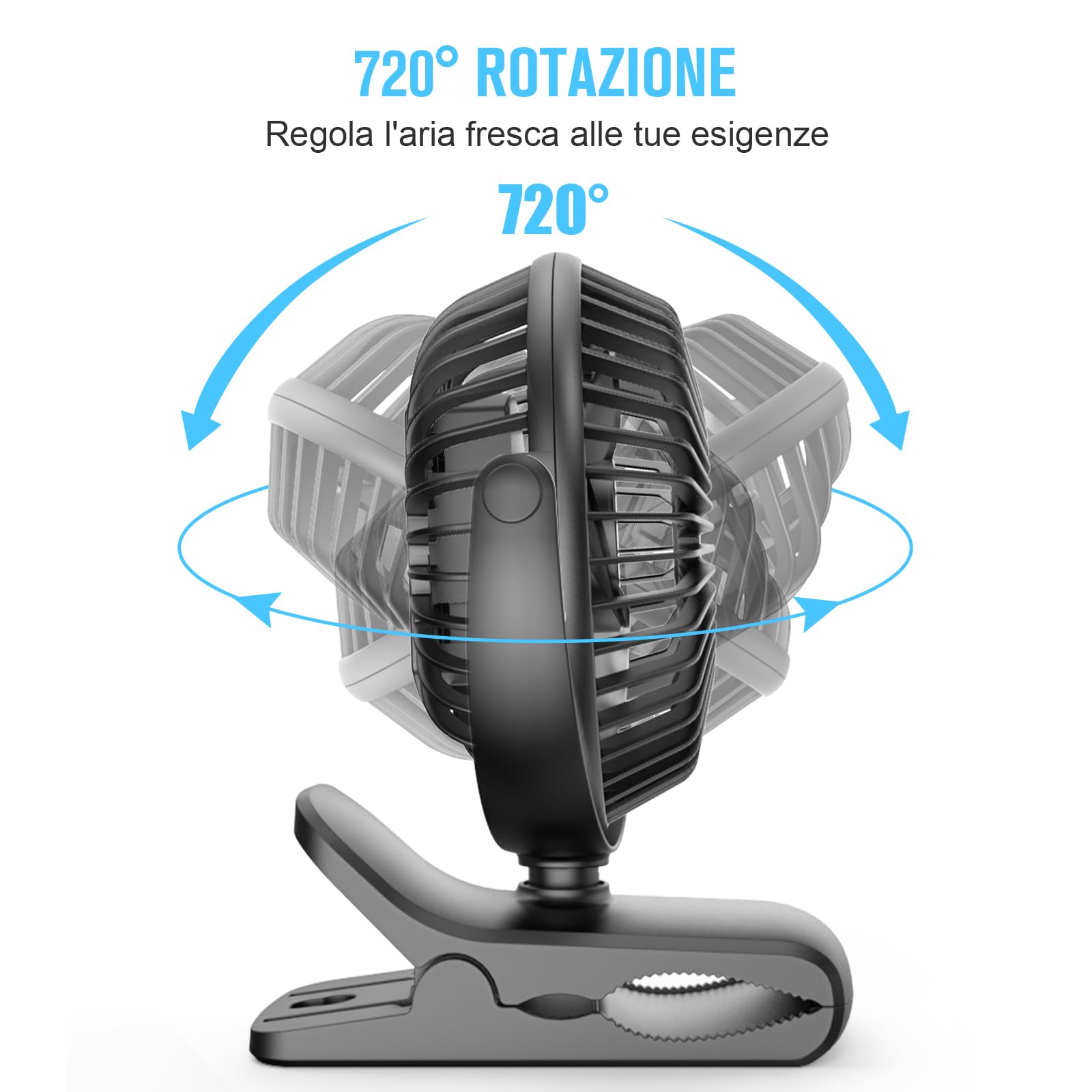 Ventilatore da scrivania a 4 velocità, ventilatore USB, piccolo