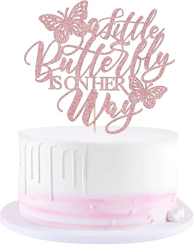 Decoración para tartas con temática de mariposa, ideal para baby shower, bienvenida al bebé, suministros de decoración de fiesta de revelación de