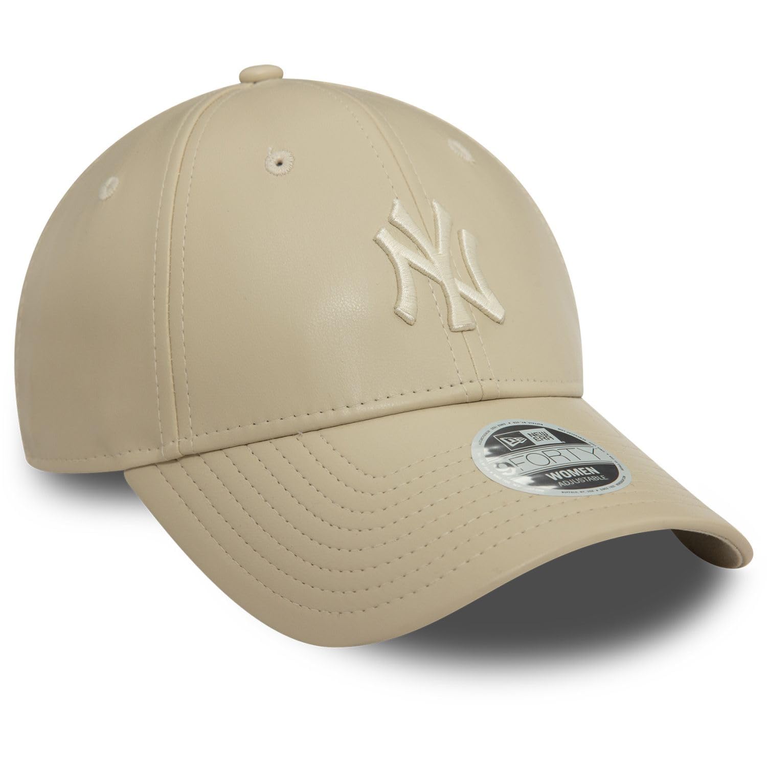 New Era 9Forty Womens Cap - Leatherette NY Yankees Beige - Image 3