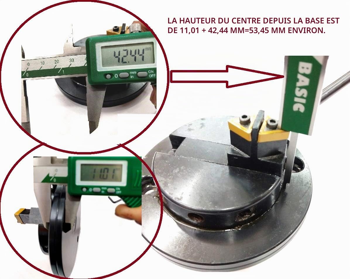 Attache pour tour (machine-outil) - Ronde - Concave et convexe - Pour faire tourner une boule en bois ou en métal - À installer soi-même rapidement - Convient pour tours Myford et outils similaires