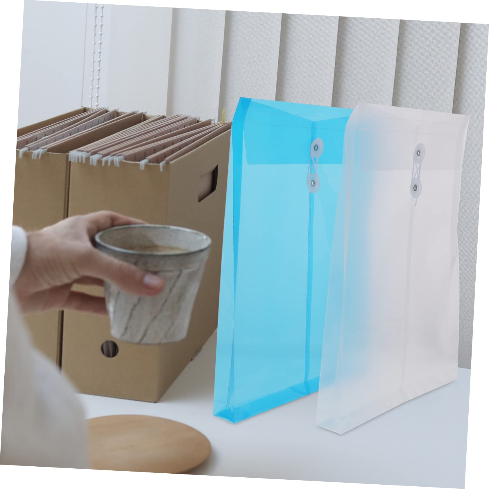 VILLCASE 3 Set Da 10 Pezzi Elegante Busta Portadocumenti in Plastica A4 Con Chiusura A Bottone Per Scuola Ufficio Viaggi Biglietti Da Visita Buste Riutilizzabili