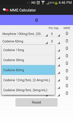 Morphine Equivalent Calculator