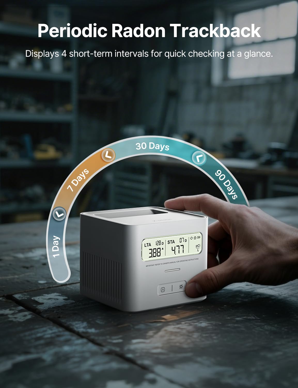 X-Sense Radon Detector for Home, Easy to Use, Zero Lab Fees, No Installation Required, Continuous Monitoring with Clear LCD Screen, XR0A-SR - 4