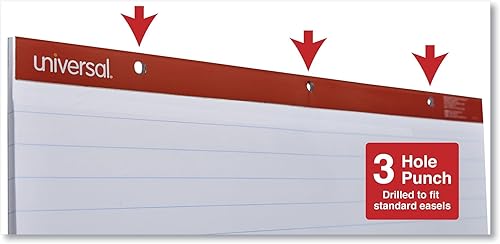 Miniatura 9 de Universal 35601 Almohadillas de caballete recicladas, regla tenue, 27 x 34, blanco, 50 hojas (caja de 2)