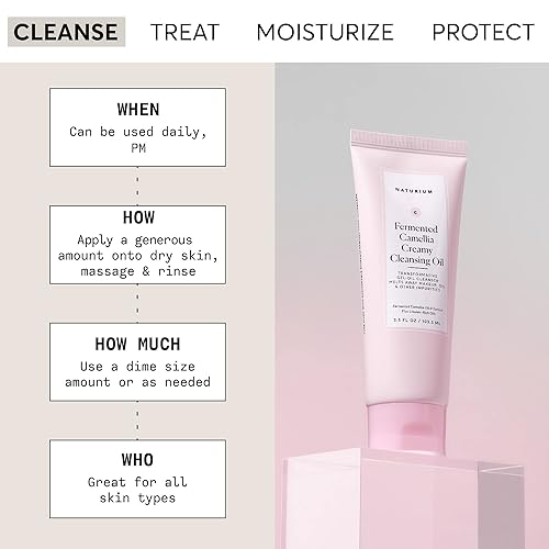 Miniatura 2 de Naturium Aceite limpiador cremoso de camelia, aceite y extracto de camelia fermentada más aceites ricos en linoleico, 3.5 oz