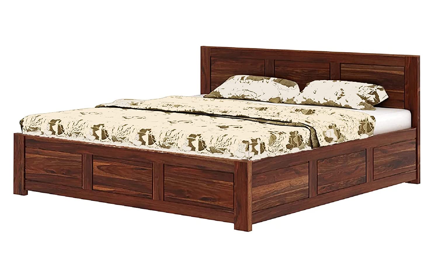 MAMTA Decoration Sheesham Wood King Size Bed with Box Storage Solid Wood Double Cot Bed Wooden Palang Bed for Bedroom Living Room Home Furniture (Honey Finish)-image-35