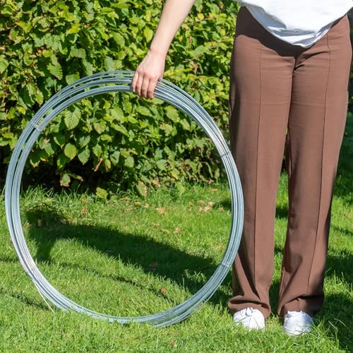 VOSS.farming Spanndraht 55m x 3,8mm, verzinkter Stahldraht für Maschendrahtzäune, Befestigungsdraht, für Wildzaun