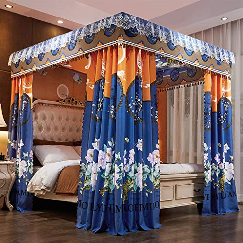 Mosquitera para camas de matrimonio con diseño de dosel de princesa de 4 postes esquineros 4