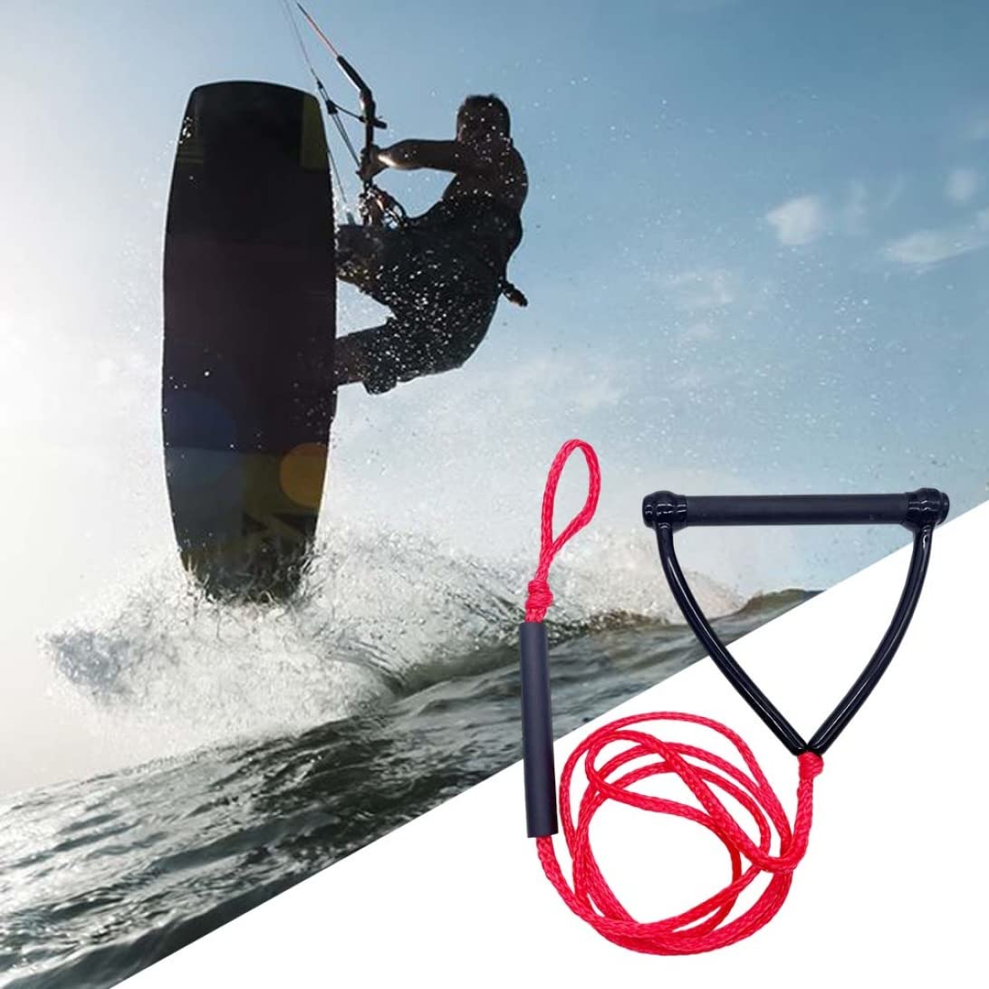 Cuerda de Wakeboard y Esquí Acuático Roja 24 Pies con Mango de Remolque