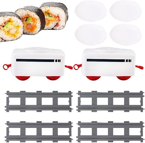 Miniatura 7 de Juego de tren giratorio para sushi  Barra de sushi giratoria en casa, bandeja giratoria de sushi para el hogar, banda transportadora giratoria para