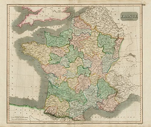 "France in provinces", before the Revolution, w/o Savoy & Nice. THOMSON - 1817 - old antique vintage map - printed maps of France