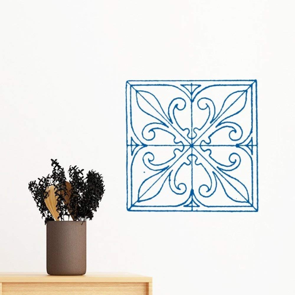 Autocollant mural amovible bleu Talavera motif décoratif 35cm pour chambre