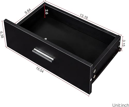 Miniatura 5 de Yoluckea Estación de salón de madera moderna para montar en la pared, gabinete de salón de belleza, peluquería con cajones y estantes de