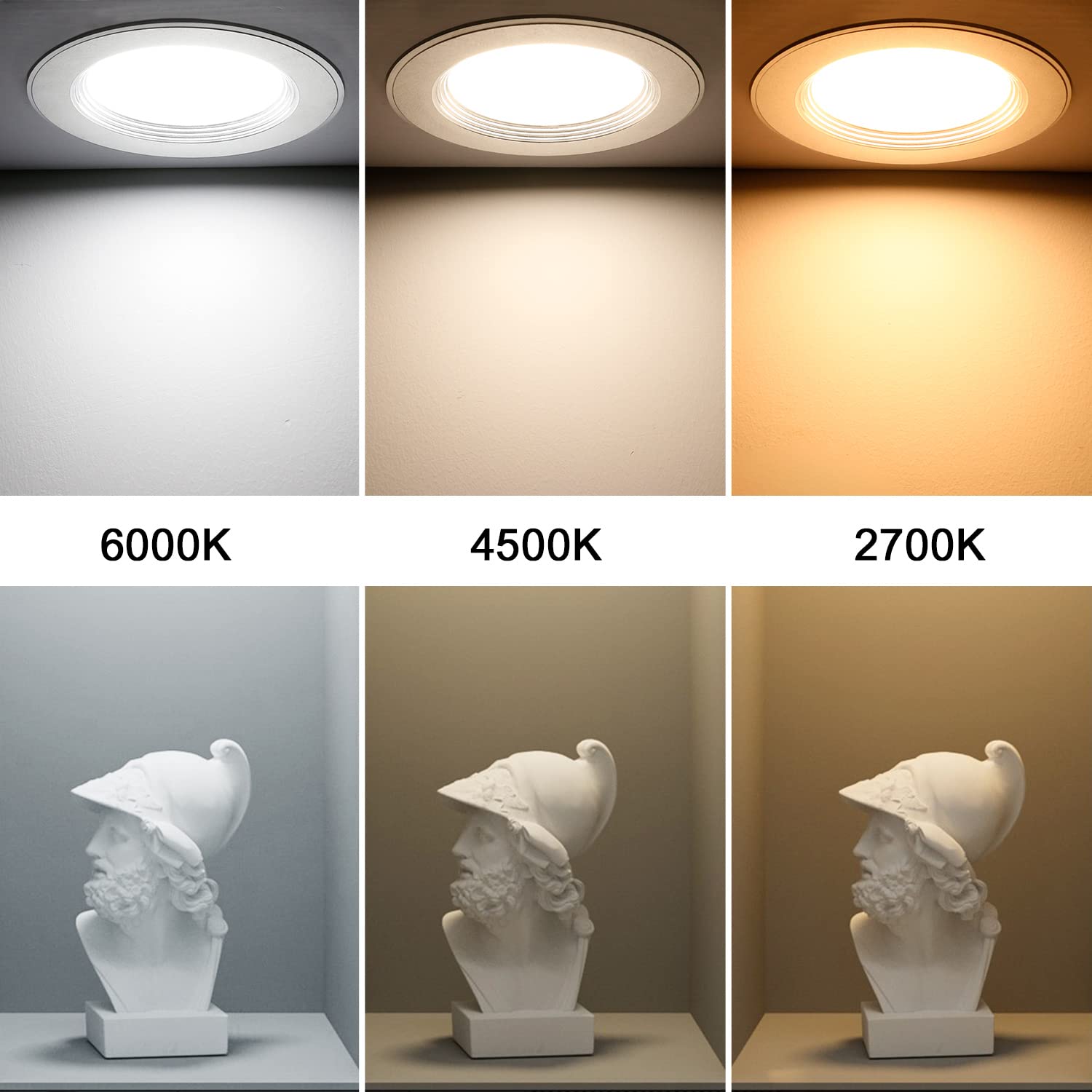 ACELIFE Downlight Led Empotrable Redondo, Foco Empotrable LED de Techo Extraplana, 7 W 700lumen, Equivalente a 70 W Incandescente, 6000K (Blanca Fría), Metal de Aluminio ojos de buey Led, Juego de 6