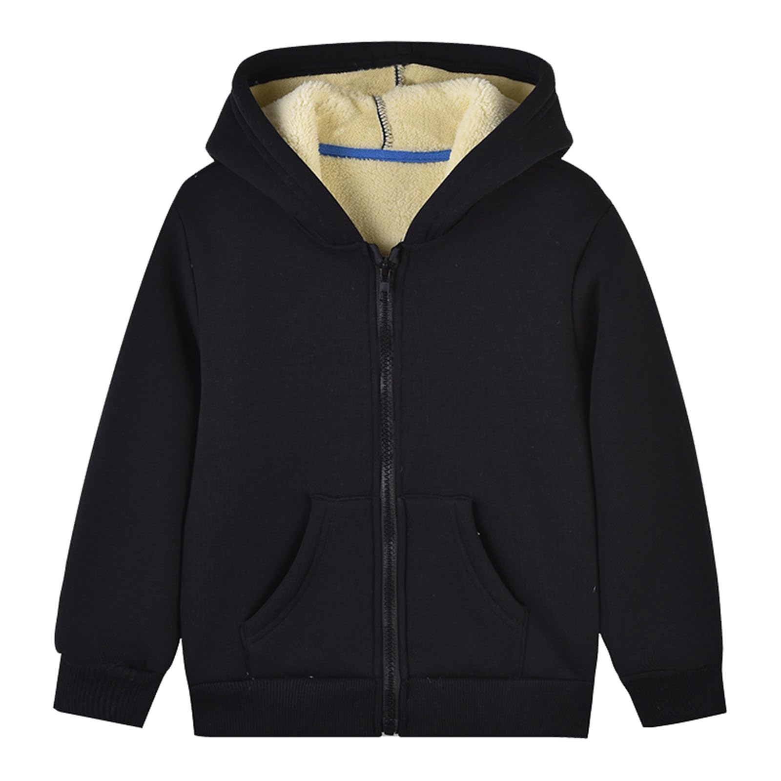 LUCKME Sudadera con Capucha para Niños y Niñas Chaqueta de Forro Polar con Cremallera Completa Color Sólido Sudaderas Cálido de Manga Larga Abrigo Ligero para Otoño e Invierno 1.5-8 años