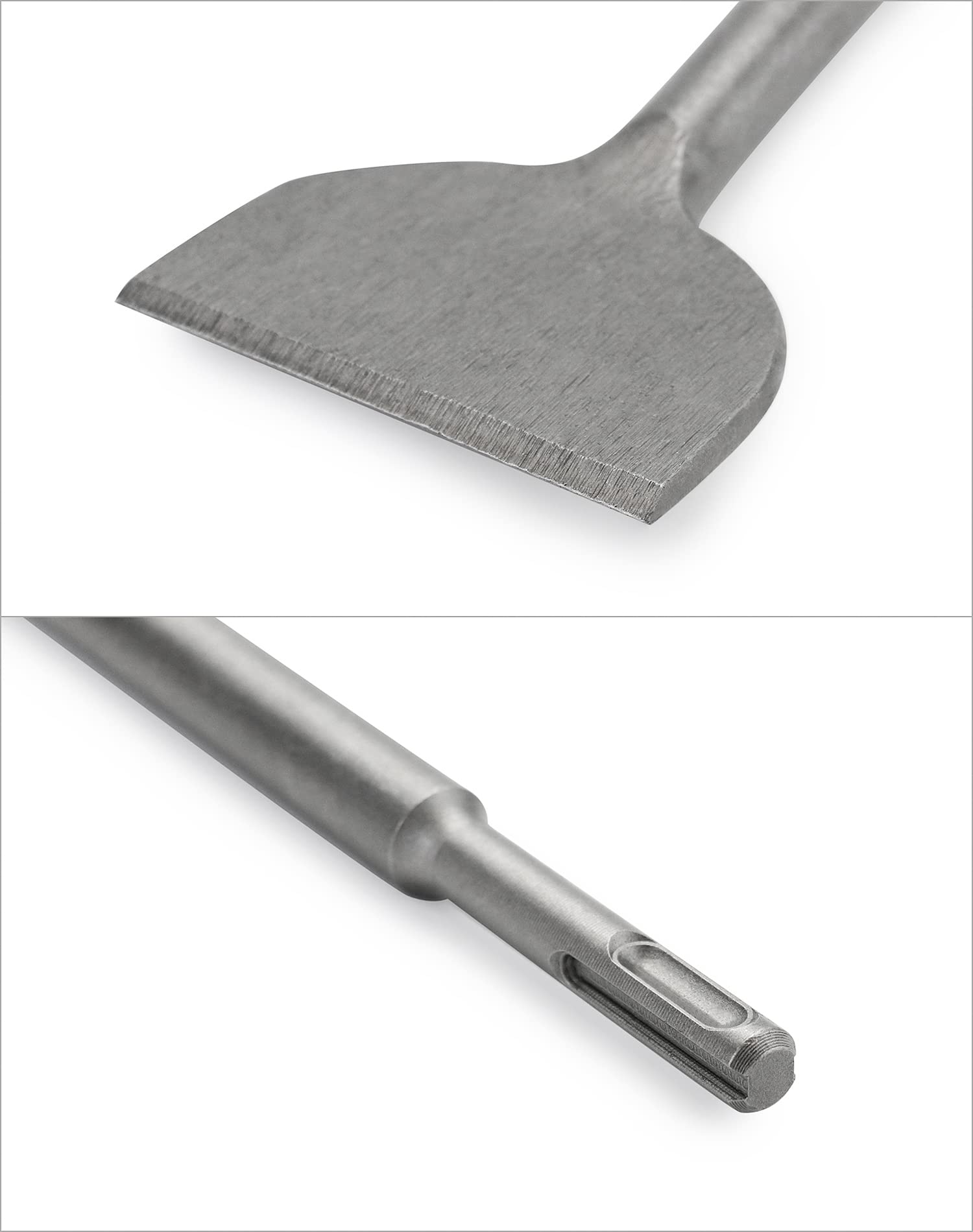 QWORK® Burin carrelage SDS Plus, pour maçonnerie, le béton et la roche meuble, pointe durcie, 250x75 mm, angle de 15°