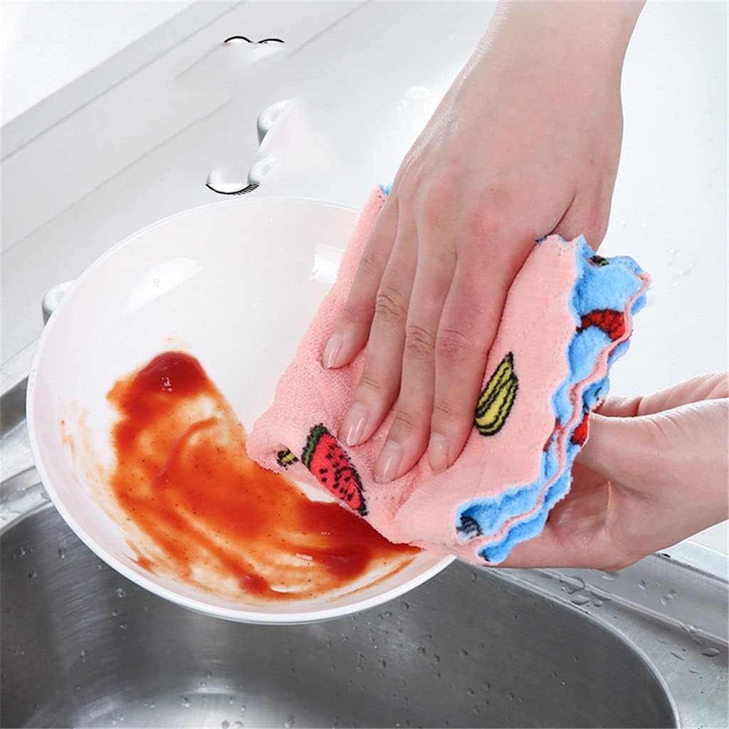 5/10pcs Household Fiber Kitchen Towel Absorbent Thickened Cleaning Cloth Wipe Countertop Kitchen Towel 27 * 16cm(27 * 16CM-10PCS)