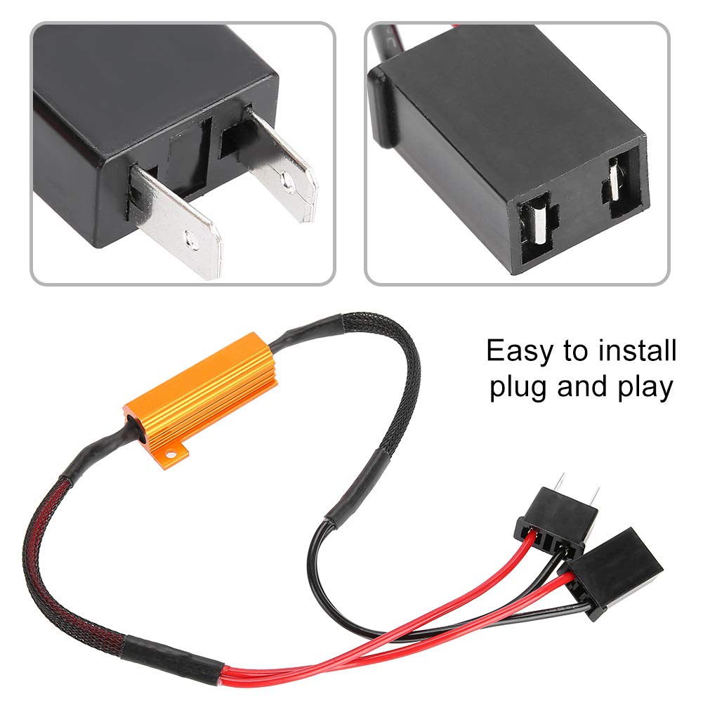 Lot De 2 Résistances De Charge LED 50W 8 Ohm - Décodeur Anti-scintillement H7 Pour Phares LED - Plug & Play étanche