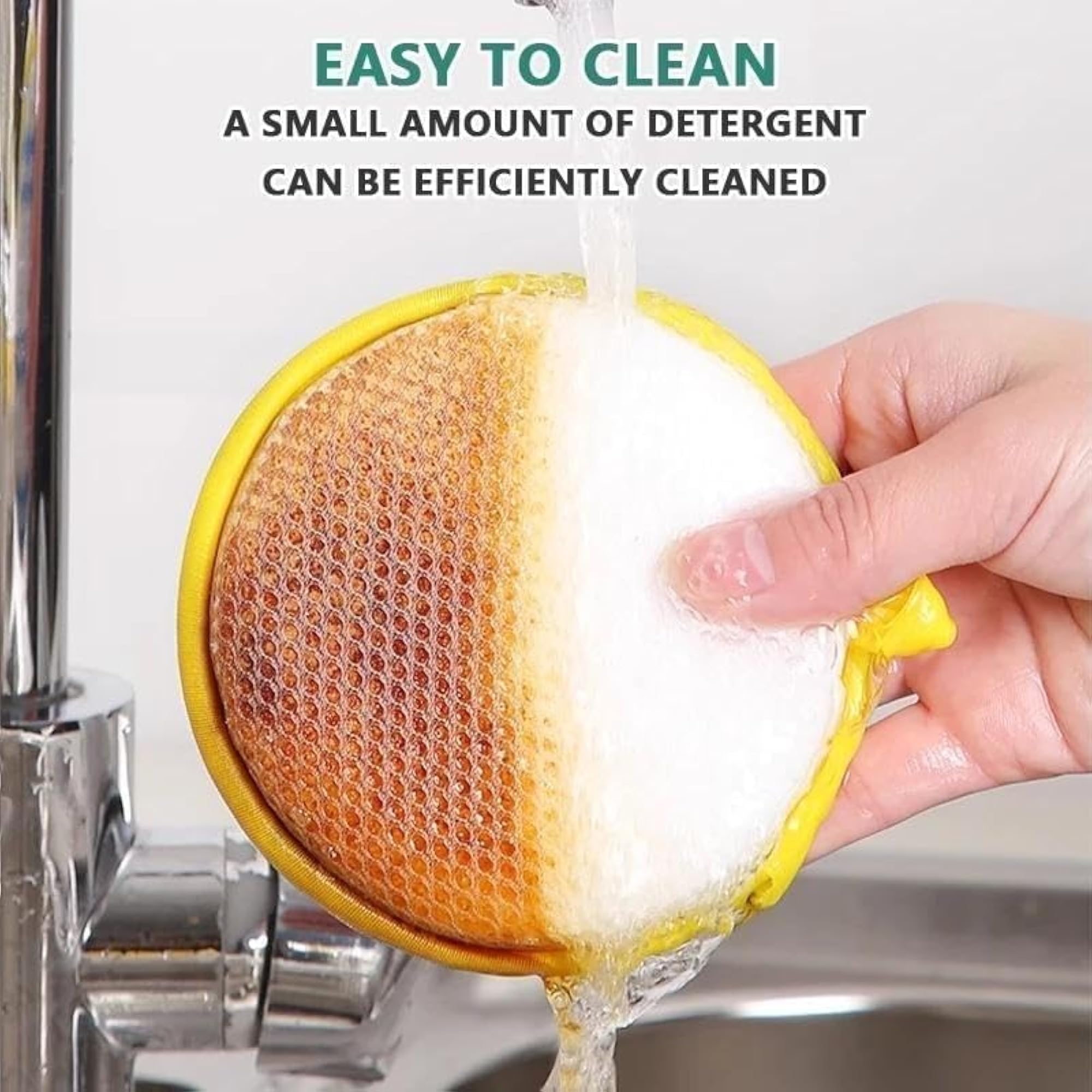 Sponge Dish Scrubber 2 in 1 Double Side Dishwashing