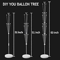 Vista 4 de GLUX Balloon Column Kit Set of 2 Adjustable Balloon Sticks with Base, Balloon Stand Kit for Floor Balloon Holder Reusable Balloons Decorations for