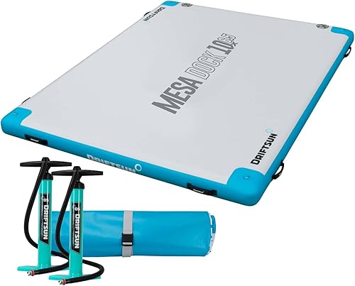 Driftsun Inflatable Floating Dock Platform - Mesa Dock Floats, Floating Docks for Lakes & Boats, Inflatable Island, Swim Platform Blocks, Quick