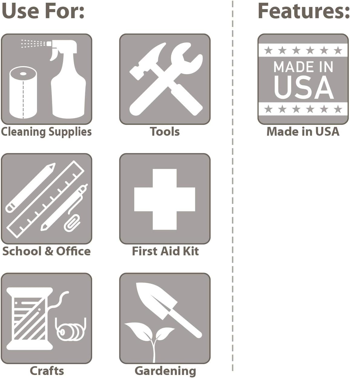 Akro-Mils 09185 Plastic Tote Tool & Supply Cleaning Caddy with Handle, 18-3/8-Inch x 13-7/8-Inch x 9-Inch, Black - Image 5