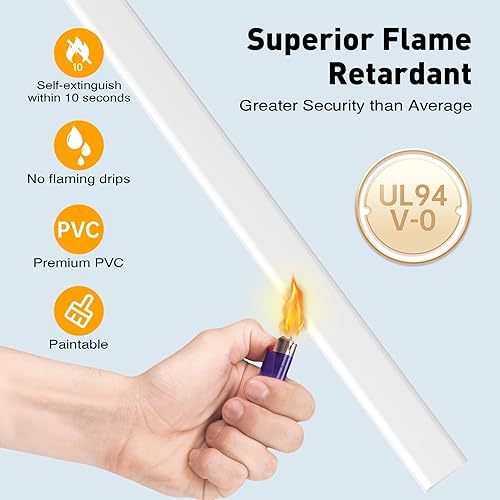 Miniatura 6 de Delamu Ocultador de cable de TV, cubiertas de cable para 2 a 3 cables en la pared, cubiertas de alambre pintables para cables, instalación más fácil