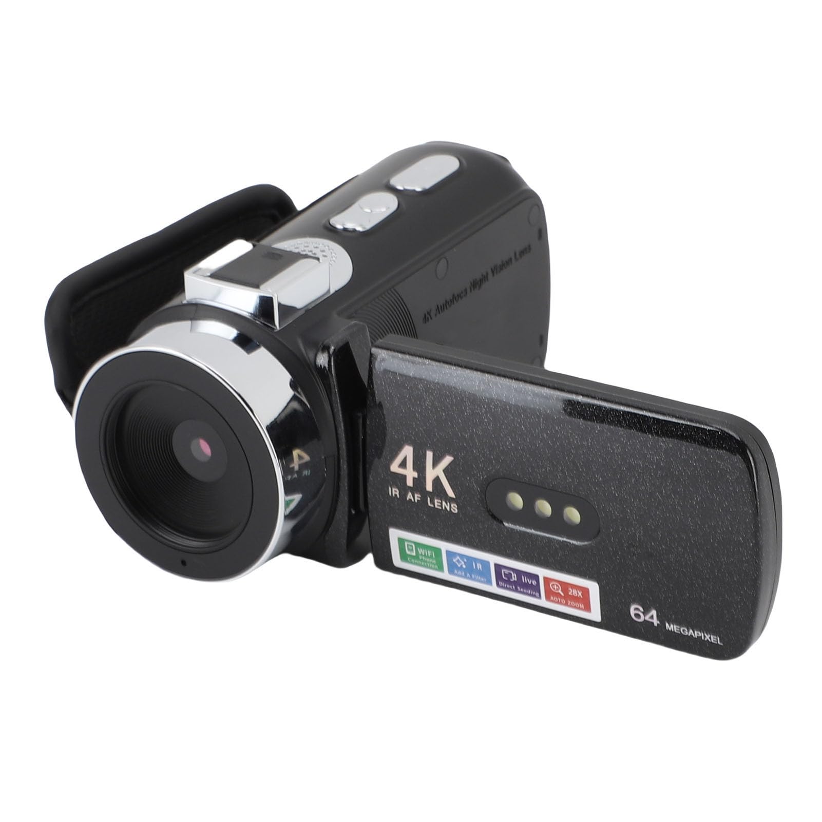 4K Video Camera Camcorder 64MP HD WiFi,Professional Filming Modes and 4800mAh Battery, with LED Fill Light, Digital Video Recorder-image-8
