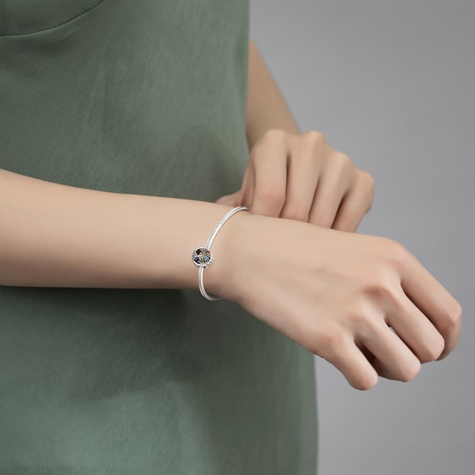 Eusense Abalorios Charm 925 Plata Esterlina Compatible con Pandora Pulsera Europeas Colgantes Día de la madre