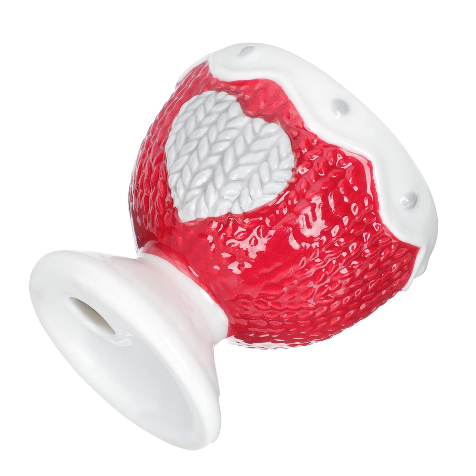 VILLCASE Heart Pattern Ceramic Egg Tray Relief Egg Holder Heat-resistant Single Egg Storage for Wedding