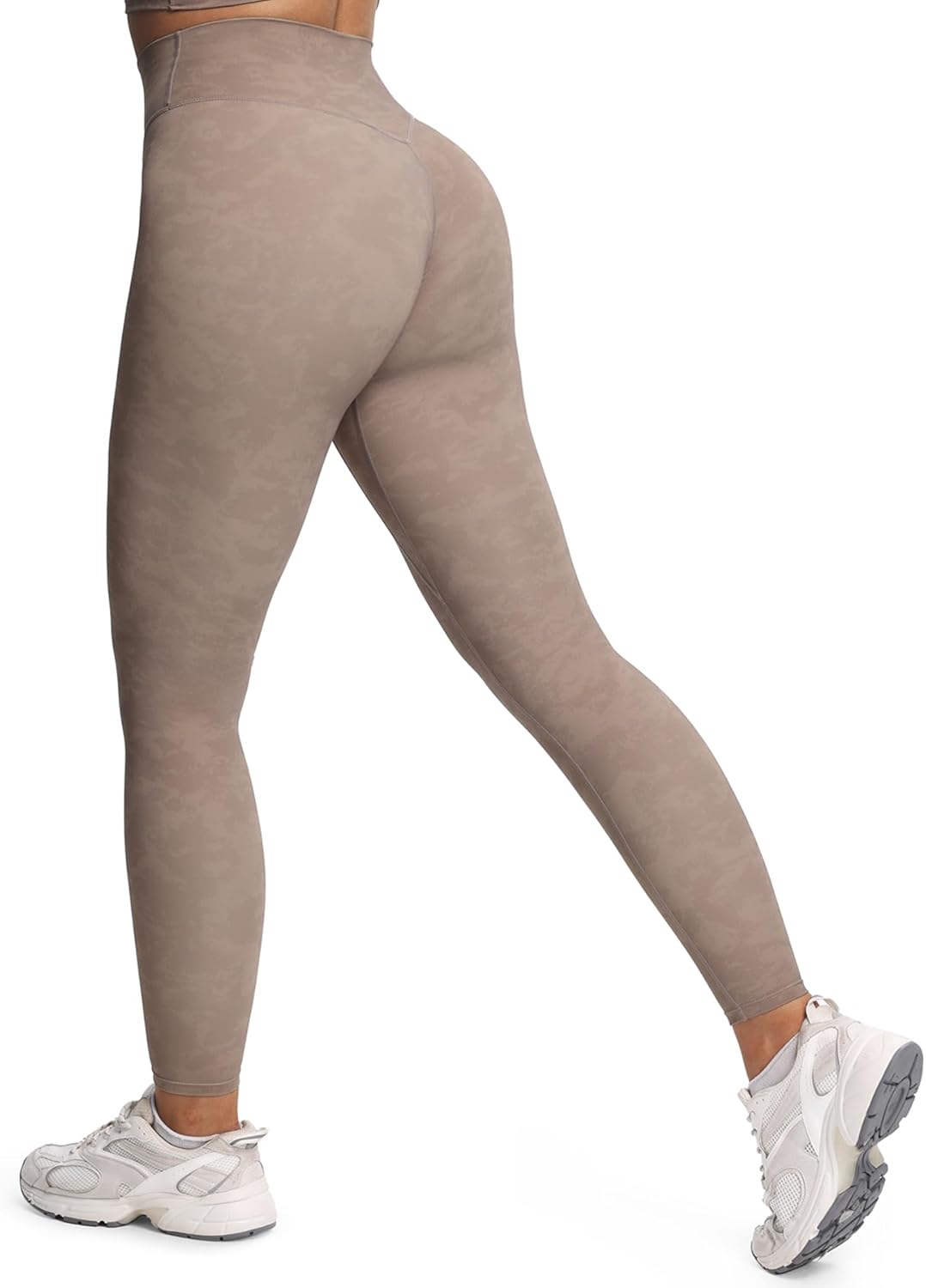 Aoxjox High Waisted Workout Leggings for Women Tummy Control Buttery Soft Yoga Metamorph Deep V Pants 26" - Image 3