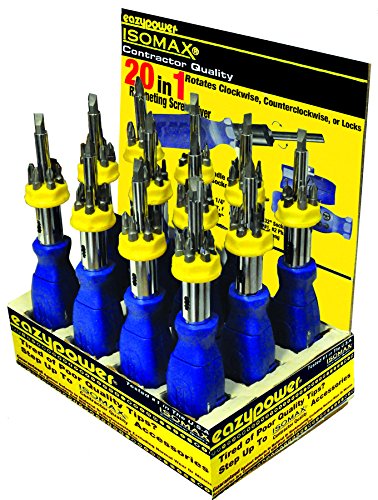 Image of Eazypower 81267 12-Pack 20-in-1 Ratcheting Screwdriver for Sockets and Screwdriver Tips with Magnetic Bit Holder and Tip Storage