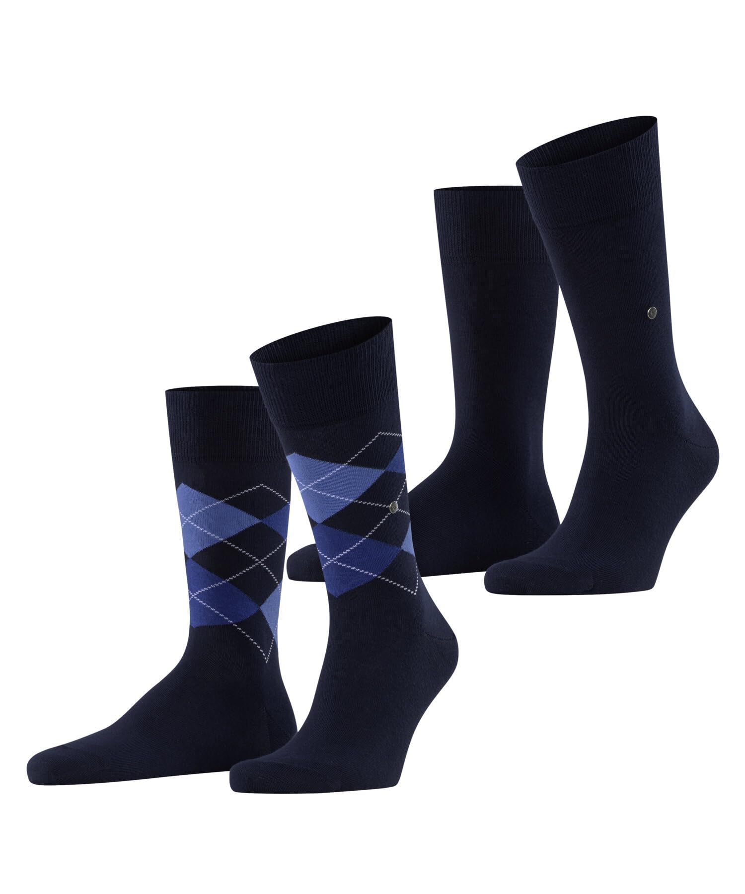 Burlington Men's Blue Marine 6121 Everyday Mix Multipack M So Cotton Patterned 2 Pairs Socks, 6.5-11