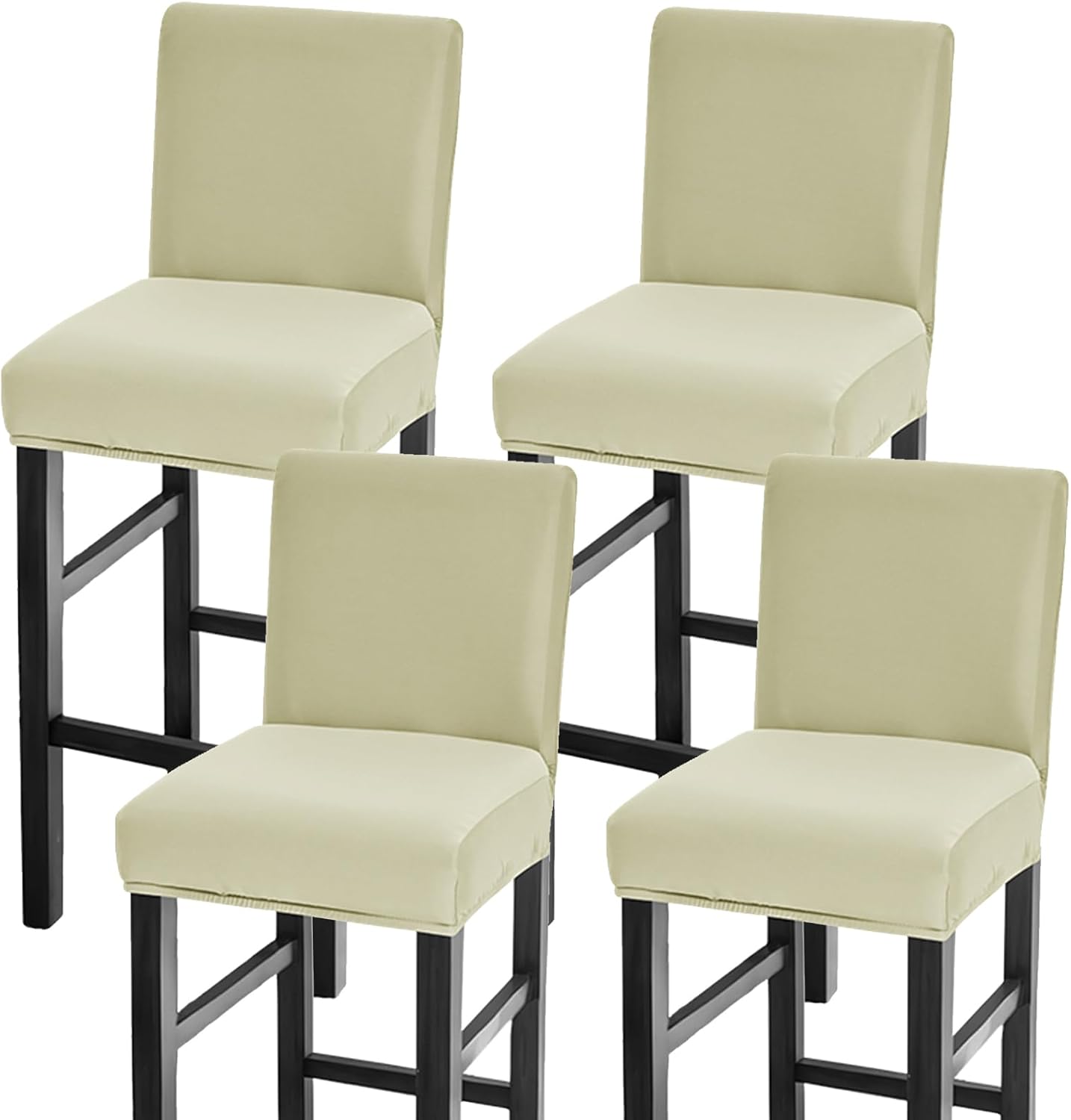 Bar Stool Covers Set of 4, Waterproof Barstool Seat Covers Stretch Counter Height Chair Covers for Pub Tall Chair with Backs, Bar Chair Covers for Kitchen Dining Room Cafe, Chartreuse