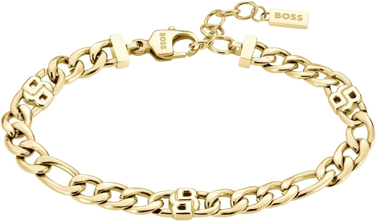 BOSSDouble B Infinite Family Ionic Plated Thin Gold Steel Women's Bracelet - 1580635