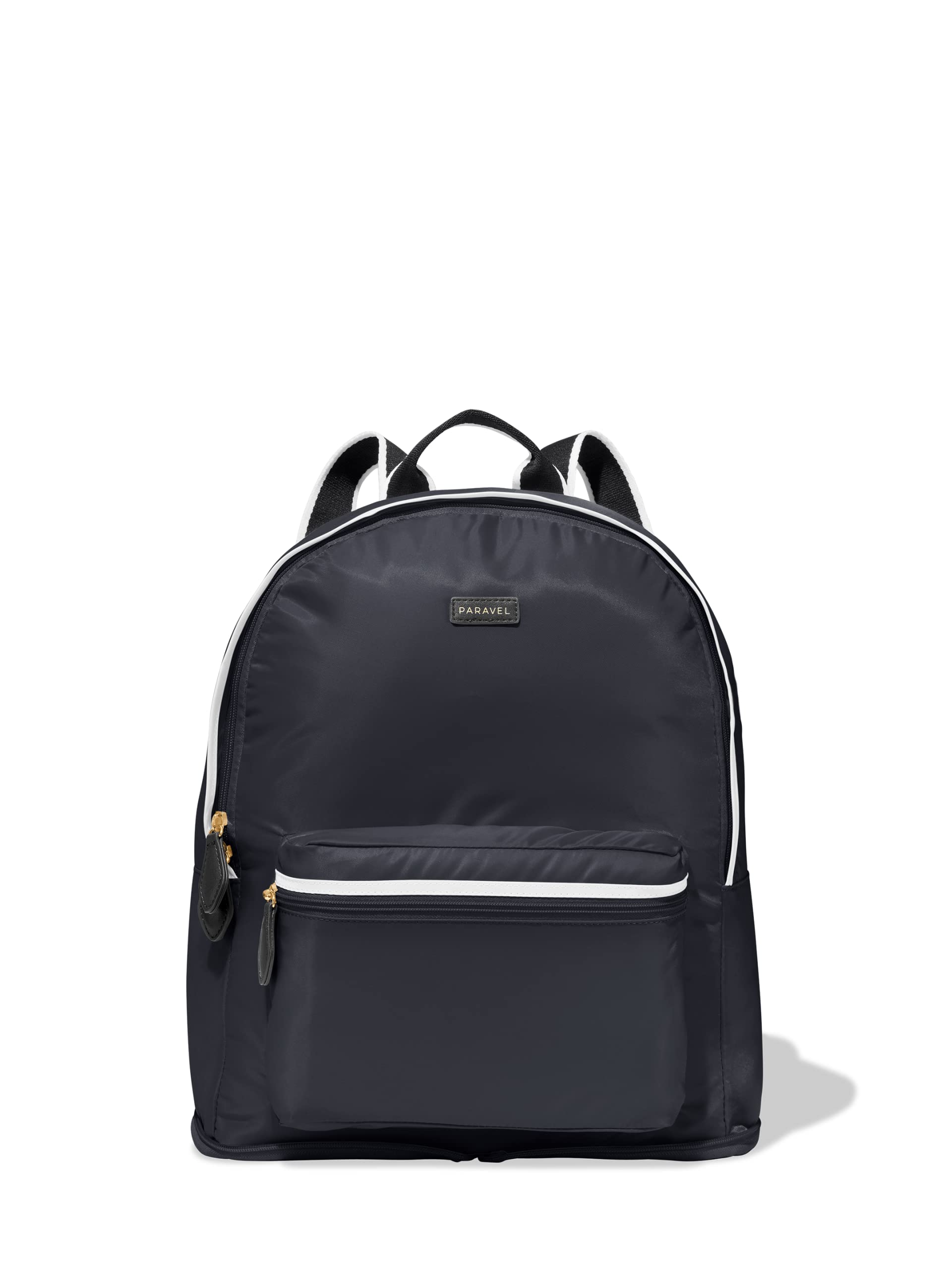 Paravel Fold Up Travel Backpack | Packable Foldable Travel Bag | Carry On Nylon Backpack with Trolley Sleeve | Derby Black