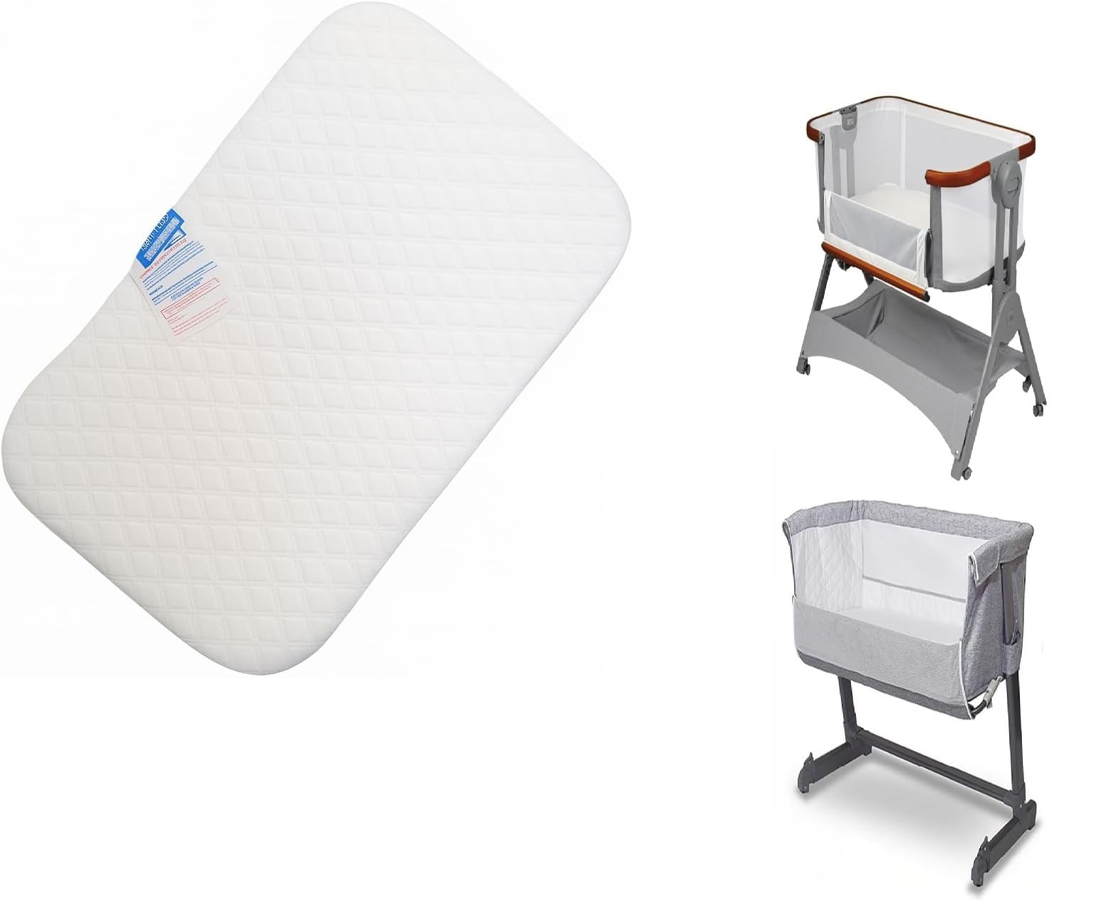 SLUMBER HOME Crib Mattress, Compatible with Next2Me Beside Crib, 84 x 50 x 5cm, Super Soft Extra Thick Foam, Breathable Quilted Washable Cover, Baby & Toddler, UK Made