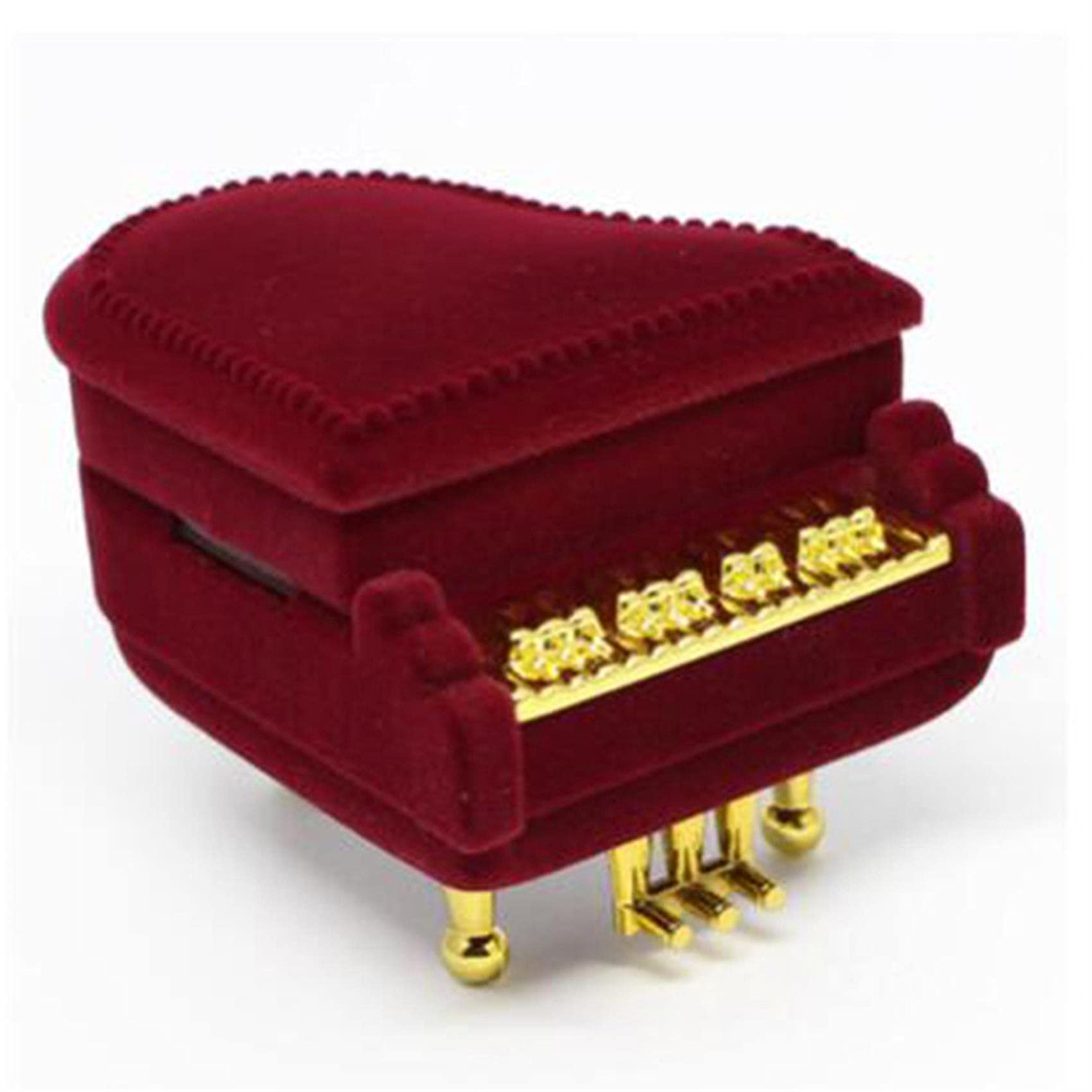 Iumer Piano Ring Box Earring Storage Box Case Earring Necklace Jewellery Gift Holder Organizer, Red