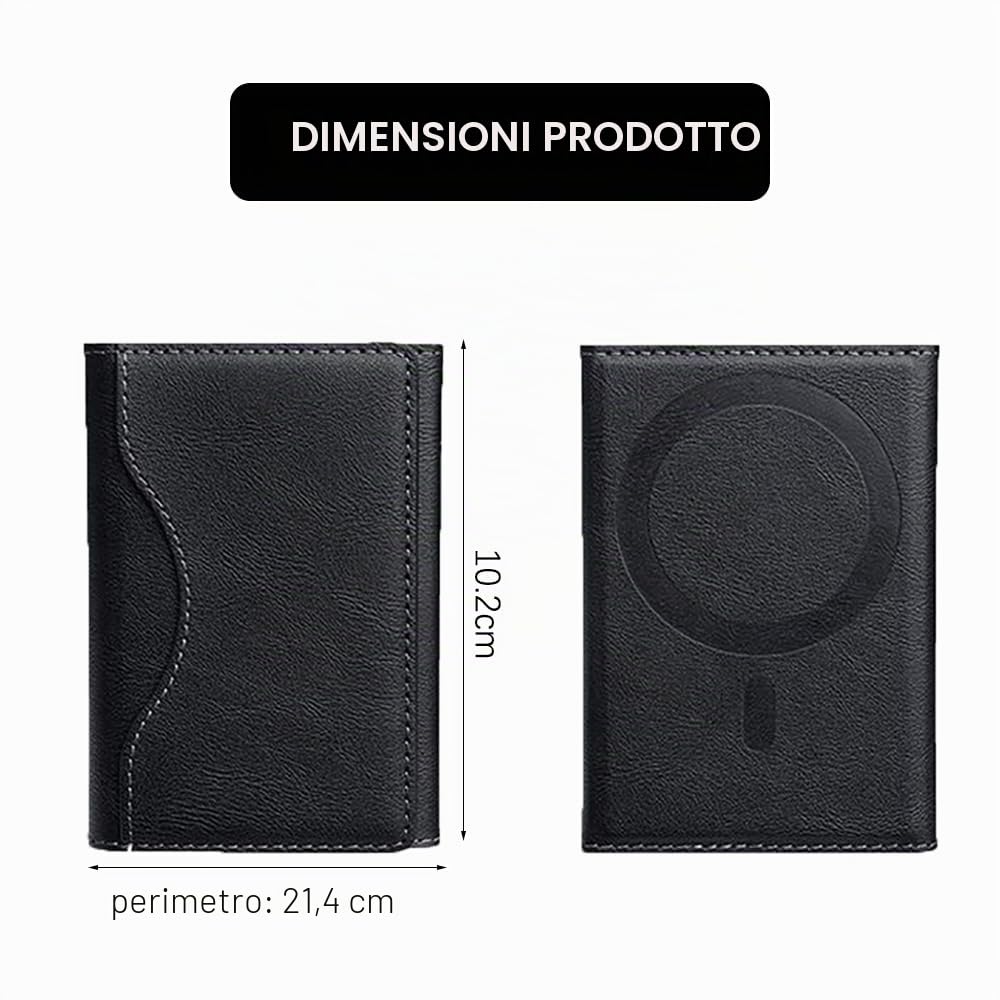 Portafoglio Magnetico per Telefono in Pelle Elegante Porta Carte di Credito per Smartphone Accessorio Moderno per Uomini e Donne Perfetto per Ogni Occasione(Nero)