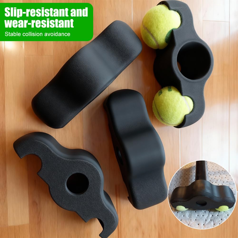 FARYODI Rocker Plate Feet 4 sztuki, adapter Cycling Snap Rocker Feet do wnętrz, przenośny trenażer rowerowy z płytą kołyszącą, nóżki z piłkami tenisowymi z 8 piłkami tenisowymi do trenażera rolkowego