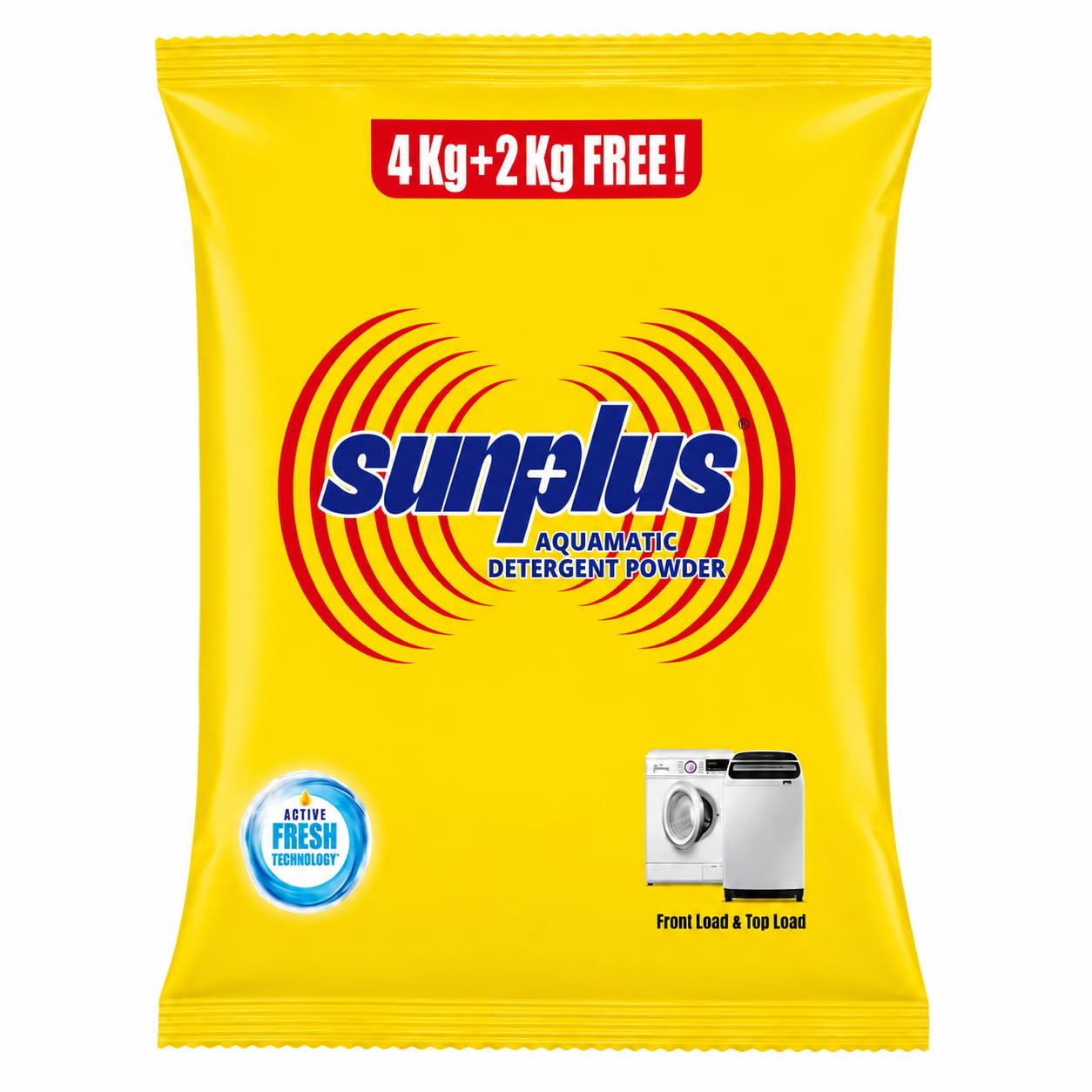 Sunplus Detergent Powder 4+2 kg Free - Advanced Color Protection, Long-Lasting Fresh Lime Fragrance for All Fabrics, Anti-Re-deposition Formula, Powerful Wash Boosters, 6 Kg-image-0