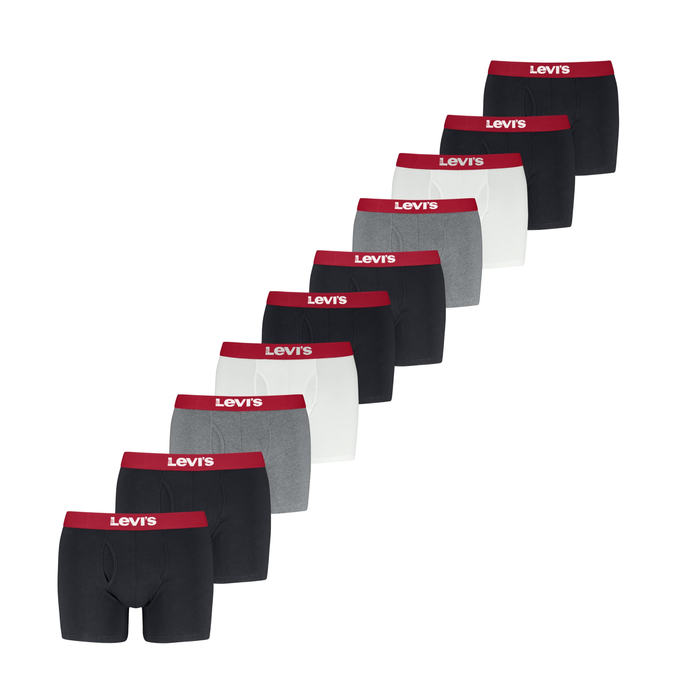 

                                                    Levi's Men's 10-Pack Solid Basic Boxer Brief, Blac